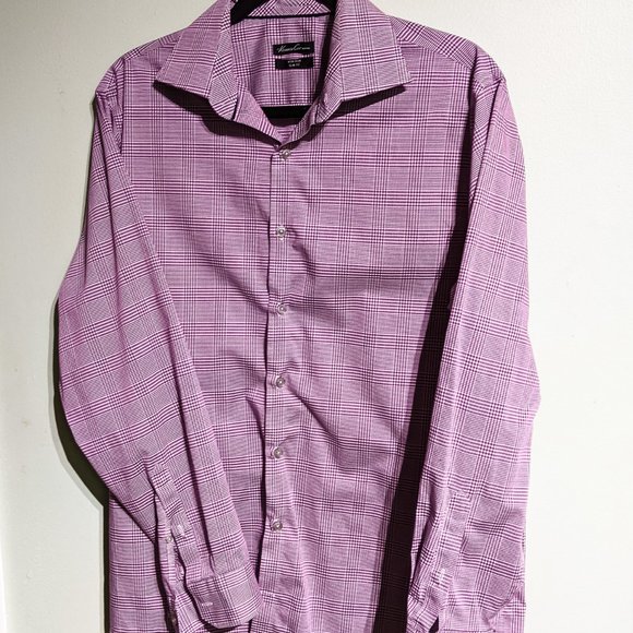 Kenneth Cole New York gingham pattern shirt, non iron, men's size 16 32/33 - Picture 8 of 11